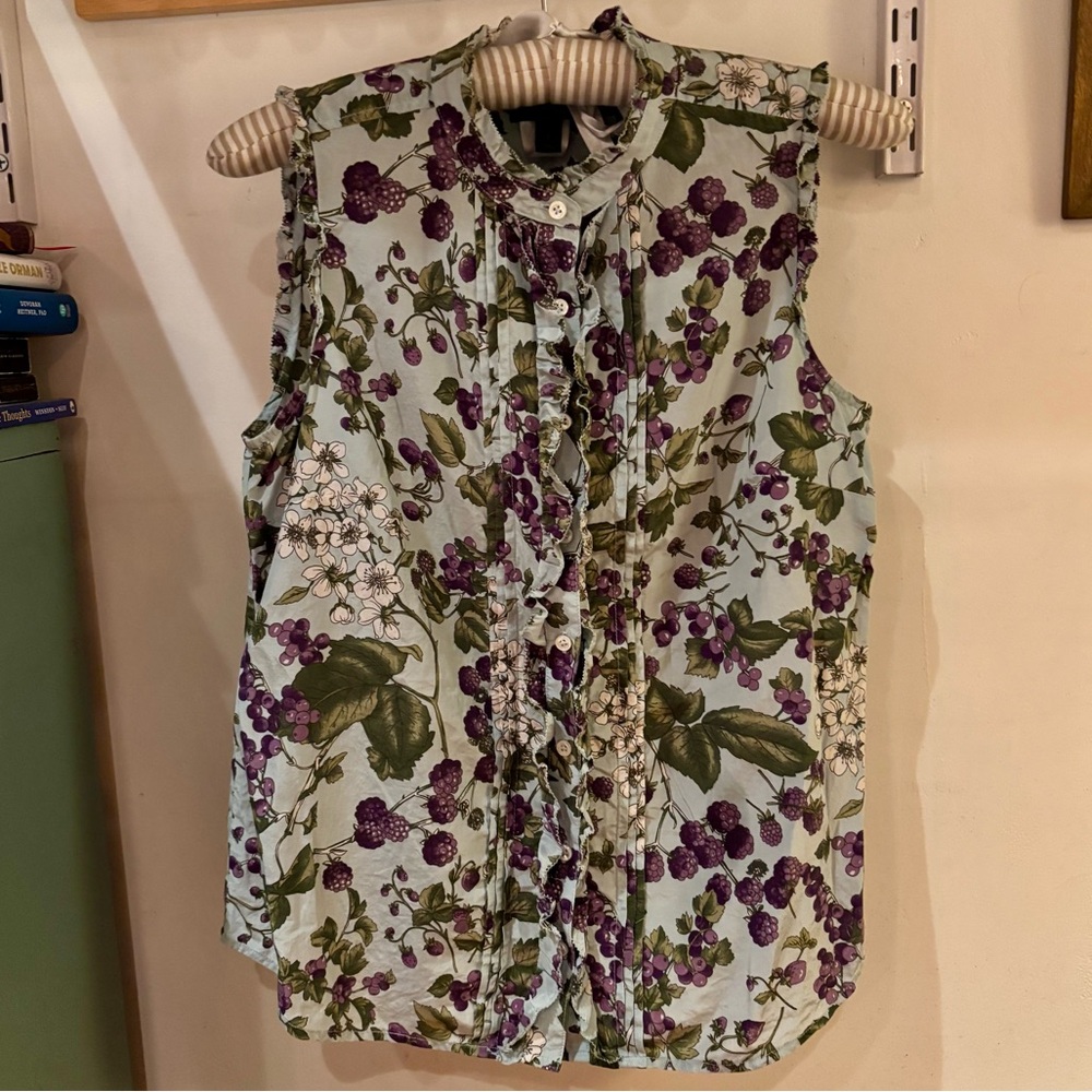 J. CREW X LIBERTY Of LONDON Sleeveless Silk Blouse